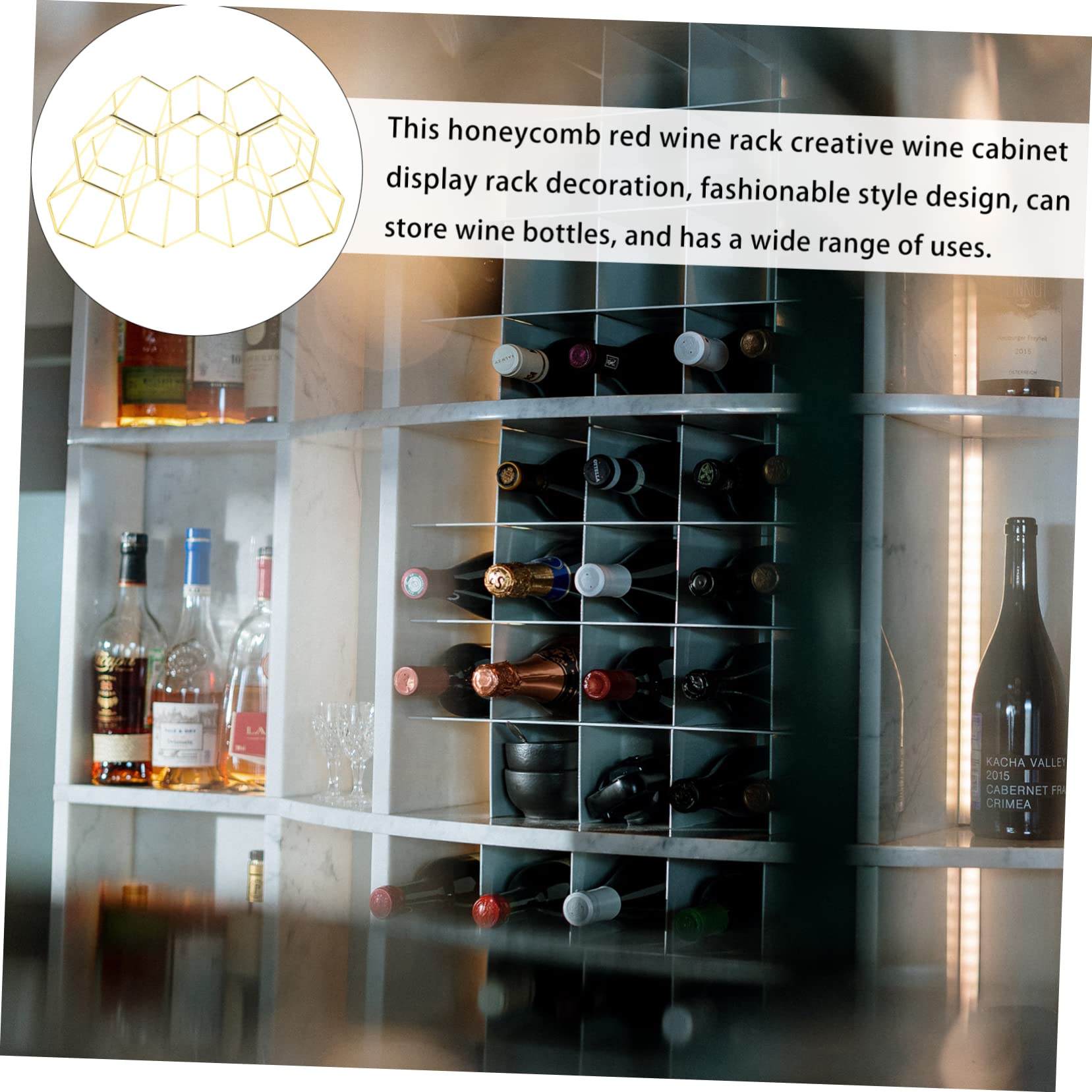 Amazon | HOLIDYOYO 7穴蜂巣属酒架 孔 スド式ワインラック バー用